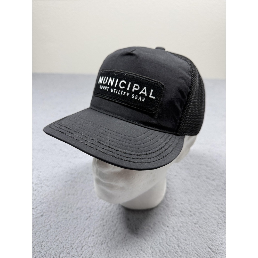 Municipal Hat Cap Strap Back One Size Black Sport Utility‎ Gear Trucker Mens